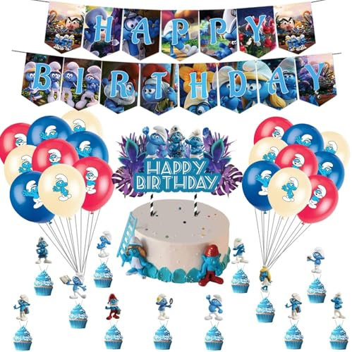 Deko Geburtstag,Party Geko,Geburtstag Dekoration Set,Tortendeko,Banner,Birthday Party Deko