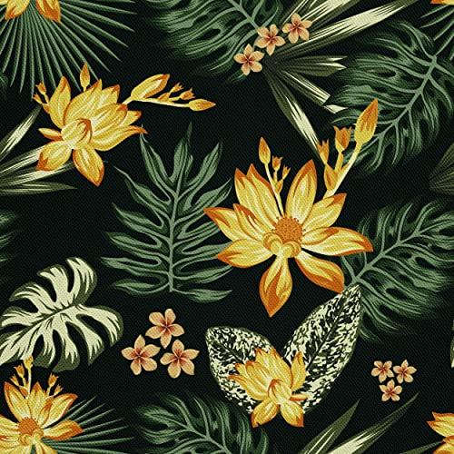 HEKO PANELS Stoff Oxford Wasserdichte Meterware Canvas-Stoff Polyester Stoff Zum Nähen Nähstoffe Möbelstoffe Dekostoffe Wasserabweisend Blickdicht Blumen Tropen Tropical 1 Meter 155 x 100 cm
