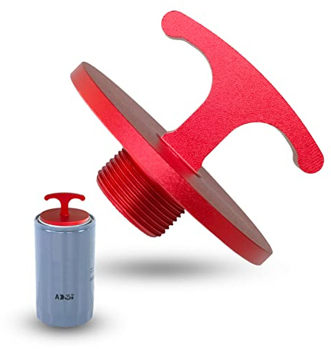 Oil Filter Plug Tool, Aluminum Alloy Oil Filter Cap Off Tool for Dodge Ram 2500, 3500, 4500, 5500 Cummins 05083285aa Mo285 Turbo Diesel 5.7l 6.4l 6.7l (Red)