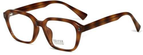 kachawoo Anti Blaues Licht Gläser Männer Frauen Quadratische Gläser Rahmen TR90 Brillen Computer Brillen (leopard with clear)