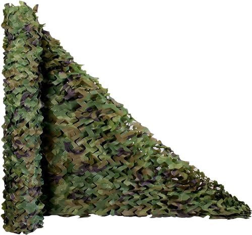 Fousam Tarnnetz Camouflage Netz, für Jagd, Sonnenschutz, Militär, Armee, Geburtstagsfeier, Autodeckung, Gartenzaun, 6x6M