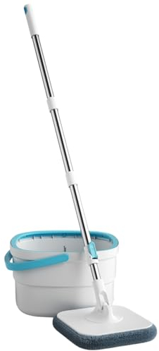 Cubo Fregona Juegos De Trapeador Y Cubos Trapeador Giratorio Cuadrado Y Cubo De 25 L Trapeador Giratorio Giratorio De 360° Lavado A Mano con Trapeador Escurridor para Limpiar Pisos