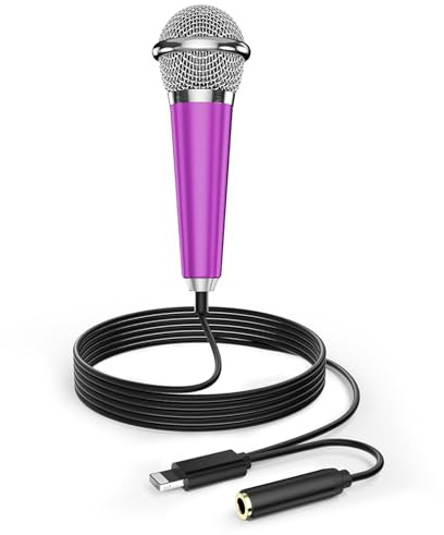DELADOLA Mini Microphone for iPhone iPad Small ASMR Tiny Microphone Phone Microphone, Mini Karaoke Microphone for Voice Video Recording Singing, Vlogging, Podcasting YouTube (Rose Pink)