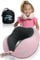 FLOWZOOM Nackenkissen für Kinder ab 3 Jahre - auch für Kindersitz geeignet - einstellbares Memoryfoam Kids-Reisekissen Auto mit weichem & waschbarem Bezug - inkl. Beutel - Rosa, Größe S (ab 3 J.)