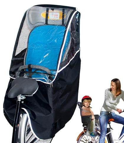 Fahrrad-Rücksitzdach, Regendach-Windschutz, Regenschutz Kinderfahrradsitz, Fahrrad Regencape Mit Transparentem Fenster, Fahrrad Regen Und Windschutz Regendach, Vorne Zu Öffnender Fahrrad-Regenschutz