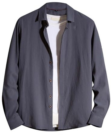 JIANROU Chemise Homme Manches Longues Henley Shirts Chemise,Chemise Italienne Homme,Chemisette Homme Manches Longues,Chemise A Carreaux Homme,Chemise Homme Manches Longues Pas Cher