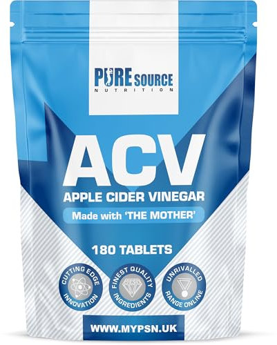 Apple Cider Vinegar Tablets with Mother | Raw & Unfiltered Vegan Tablet from UK Grown Apples | High Strength 5000mg Per Serving | Made in The UK (180 Tablets)
