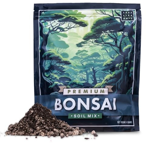 Premium bonsai jordmix för blomstrande inomhus bonsaiträd – perfekt planteringsjord för alla bonsaisorter – organisk blandning för optimal tillväxt – inomhusväxt jord – 4 fjärdedelar