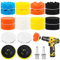 Lot de 22 tampons de polissage pour perceuse, kit de polissage de 125 mm pour voiture, polisseuse automobile, ponçage, cirage