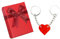 Porte Clef Couple,2 PCS Coffret de Porte-clés Cœurs en Briques de Construction Rouge Clef Coeur pour Couples Anniversaire Saint-Valentin pour Femme Homme