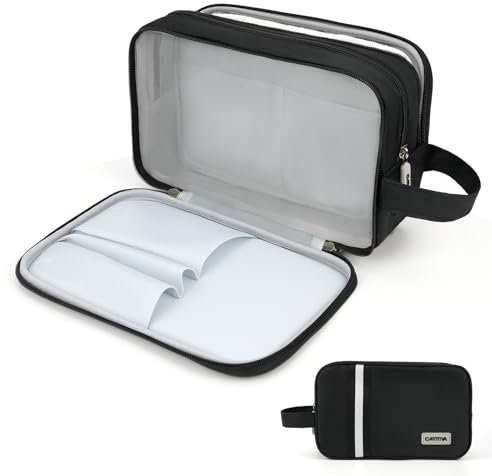 Carttiya Trousse de Toilette Homme Voyage Sac de Toilette Grande Capacité Trousse Maquillage Sac Cosmétique Imperméable Trousse de Toilette (Noir, 5.51L)