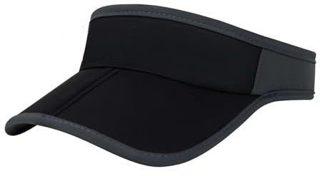 YAMEIZE Sun Visors for Women Men - Lightweight Running Golf Tennis Visor Hat Adjustable Ponytail Baseball Cap for Sport Black