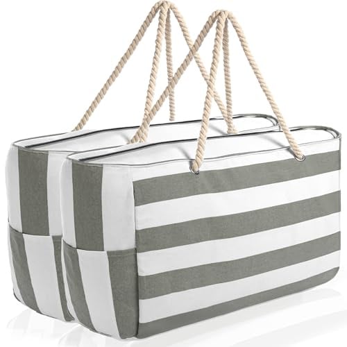 BigDean Strandtasche XXL große Badetasche mit Reißverschluss Schwimmbad Tasche Saunatasche Einkaufstasche Umhängetasche