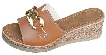 Espadrilles Mules pour femme - Pieds larges - Plateforme - Talon compensé - Chaussures d'été décontractées et élégantes - Bout ouvert - Pantoufles d'été compensées - Antidérapantes - Semelles épaisses
