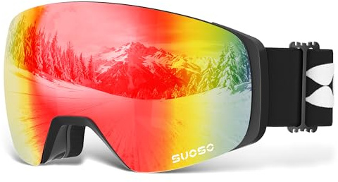 suoso OTG Ski brille-Skibrillen Herren Damen-Ski Goggles-UV-Schutz-Snowboard Brille-Brillentrger-Anti-Fog-Antibeschlag-Ski Glasses Men-Helmkompatible,H5