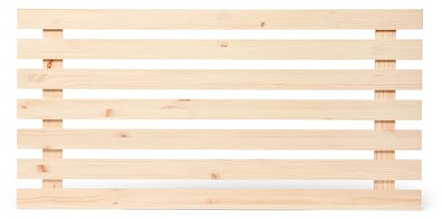 Raw Wood - Kopfteil Bett 130 und 140 cm Ehebett - Nordisches Kopfteil aus Massivholz – Handgefertigt in Spanien - Aino Natural