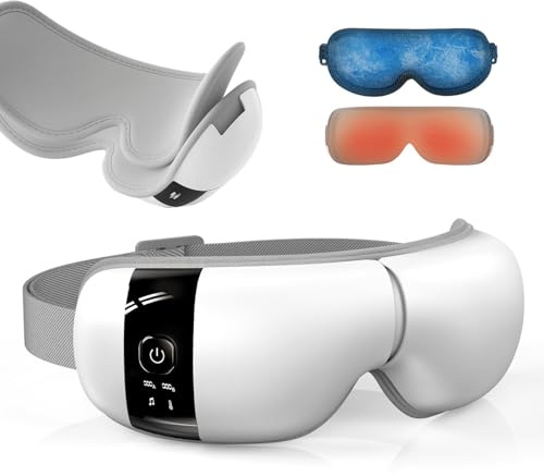 HuBDIC HubiCare Ultra Leise mit Doppel-Pad Augenmassagegerät, unter 28dB Wärme- und Kühltherapie, Luftkompressions-Augenpflegegerät für trockene Augen, Augenbelastung und Migräne-Linderung