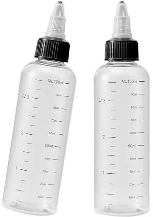 Summitre 2pcs Hair Oil Applicator Bottle,Squeeze Oil Applicator Bottle,Hair Dye Nozzle BottleHair Color Squeeze Bottle,Plastic Applicator Bottlefor Salon HairCare Coloring Paint Art Glue(110ML)