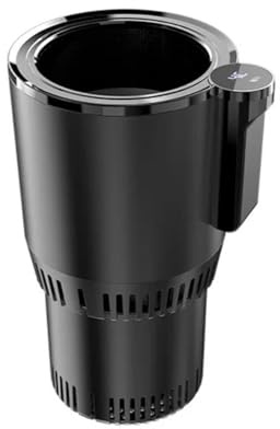 HONGSHIZI Portavasos Ajustable Calentador De Taza Inteligente 2 En 1 Enfriador con Control Táctil para Coche Hogar Oficina Lata Bebida Ud Soporte Vasos(Black)