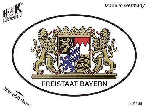 PVC Aufkleber Fun Auto-Applikation oval - FREISTAAT BAYERN - 301438 - Gr. 11,6 x 8 cm