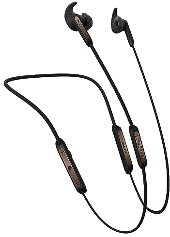 Jabra Elite 45E Cuffie Intrauricolari con Collare Memory e Accesso One-Touch ad Alexa, Nero/Rame, Classico, Taglia Unica