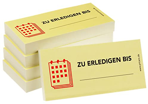 PRICARO Haftnotizen Zu erledigen bis, 100 Blatt, 5 Stück