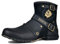 OSSTONE Chukka Stivali Cowboy Biker Boots Maschio Mens motociclo Botas cerniera su in Pelle Vitello Western retrò stile Uomo Caviglia Stivaletti Boots OS-5008-1-N-S，Camoscio Nero，US11
