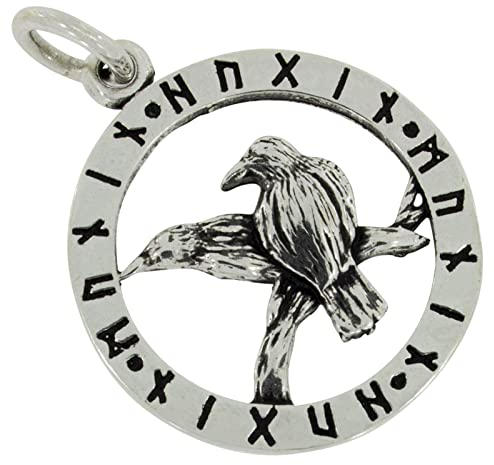 AFP Anhänger Odins Raben Runen 925 Sterling Silber AS-681