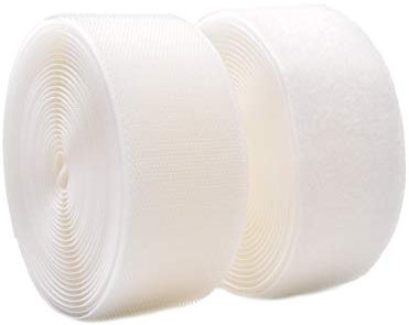 Arlent 50mm (2 ) Larghezza 5 Metri Cucito a strappo Nastro di fissaggio Nastro Nastro Nylon Strisce Tessuto Non adesivo Retro Bianco