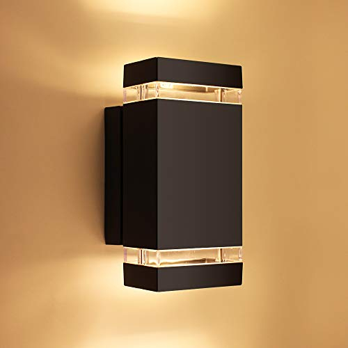 Außenwandleuchte Foucs in Anthrazit, eckige Wandleuchte, GU10 Fassung max.35 Watt,moderne Außenleuchte,Wandlampe