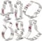 LILIAO Wedding Cookie Cutter Set for Anniversary/Bridal/Engagement - 6 Piece - Diamond Ring, Wedding Dress, Cake, Plaque, Champagne with Ribbon and Champagne Glass with Ribbon - Stainless Steel