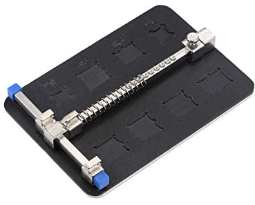 sourcing map Soporte de Placa de Circuito de PCB, Soporte Universal para reparación y Soldadura de teléfonos móviles Ajustables, w 8 Tipos de Ranuras IC, Acero Inoxidable