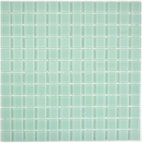 Mosaikfliese Glasmosaik hellgrün türkis mint BAD WC Küche WAND Mosaikmatte MOS63-0107