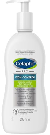 Cetaphil PRO Itch Control, Crema Corpo Idratante per Pelle Secca, a Tendenza Atopica e Predisposta al Prurito, Effetto Lenitivo, Formato 295 ml