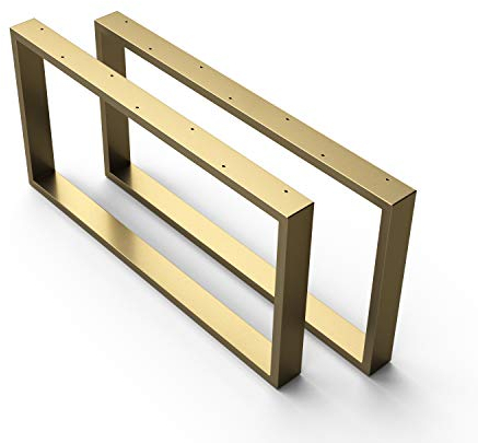 sossai® Couchtischkufen aus Stahl (pulverbeschichtet) | CKK1 | Farbe: Gold | Breite 80 cm x Höhe 40 cm | 2 Stück (Paar) | Design Tischbeine