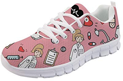 POLERO Zapatillas de Deporte para Mujer, Zapatos Deportivos Con Cordones, Livianos para Caminar, Tenis y Correr de Malla, Rosa, 38 EU