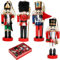 LINGSFIRE 13cm Estatuilla de Figura de Soldado Cascanueces Muñeco 4pcs Tradicional Navideño Cascanueces de Madera, Ideal para decoración de Navidad Fiestas de Madera Decoración de Hogar