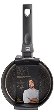 H&H 51790, Casseruola 1 manico black&gold in alluminio con rivestiment