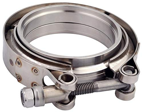 Edelstahl V Bandschellen Auto 2.5 Zoll/ 3 Zoll/3.5 Zoll/4 Zoll Edelstahl Turbo Auspuff Rohrschelle für Turbos Wastegates Abblasventile Auspuffanlagen V Band Klemme, 3 Zoll