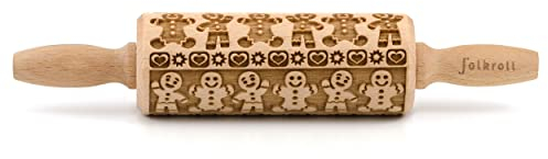 Folkroll 3D-Motiv-Teigrolle 23 cm Lebkuchenmann