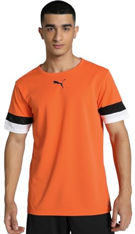 PUMA Herren Teamrise Jersey T-Shirt, Golden Poppy-black-white, L EU