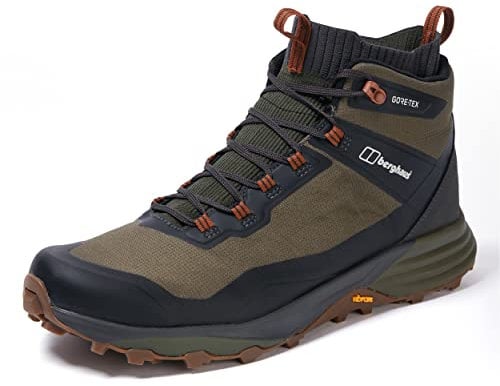 Berghaus Men's Vc22 Multisport Gore-Tex Mid-Ankle Walking Hiking Boots | Durable | Waterproof | Breathable | Vibram, Dark Brown/Dark Green, 10.5