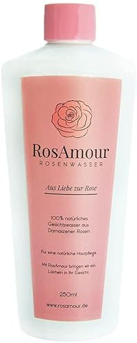 3 x 250ml RosAmour reines Rosenwasser aus Damaszener Rosen, ohne Alkohol, 100% Natur