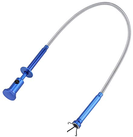 Leylor Magnetgreifer mit 4 Krallen,Greifer Legierungsschaft Universelles Magnet-Aufnahmewerkzeug Mit LED-Beleuchtung,Multifunktions Telescopic Magnetic Lift Collect Tools Für Müllsammeln(Blau)