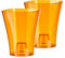 Tymar Orchideentopf Übertopf, 2er-Pack, transparent, Blumentopf, Blumenkübel für Orchidee, Pflanzentopf aus Kunststoff, Moderne, schlanke, Quadratische Form, ORCHPS001 (Orange Transpartent, ø 12 cm)