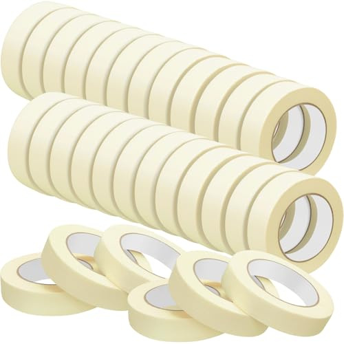 Fainne 30 Rolls Masking Tape Bulk 0.8 Inch 55 Yards