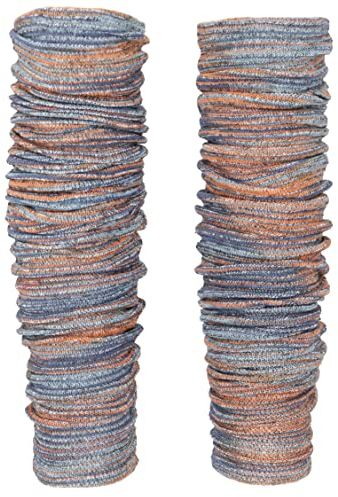 GURU SHOP Lange Beinstulpen aus Baumwolle, Baumwollstrick Ethnostulpen - Blau/orange, Herren/Damen