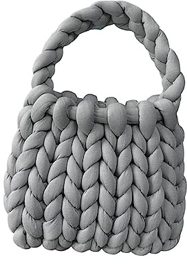 rockible Damen Häkeltasche, Handtasche, Gewebt, Grob, Leicht, Elegant, Einkaufstasche, Einkaufstasche, Unterarmtasche, Umhängetasche für Party, Hochzeit