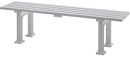 PROREGAL Gartenbank Kuba | 3-Sitzer | Weiß | HxBxT 42x150x37cm | Witterungs- & UV-beständiger Kunststoff | Parkbank Sitzbank Außenbereich Garten Balkon Terrasse