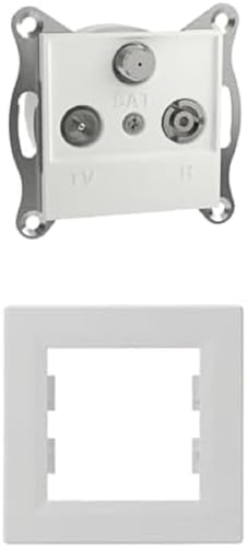 Schneider Electric Bundle Asfora EPH3570121D TV-R-SAT-Dose, Endung 1dB, Unterputz, weiß Asfora EPH5800121D 1-Fach Rahmen für Steckdosen und Schalter, weiß